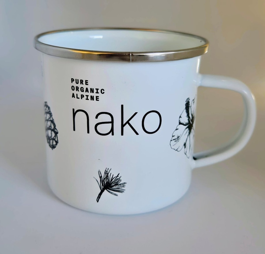 Emailletasse Weiss Illustrationen